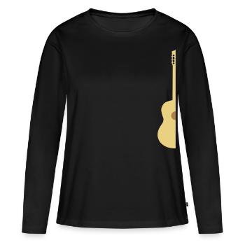 demi guitare - T-shirt manches longues Premium bio Femme - noir - Devant - Julia (174cm)