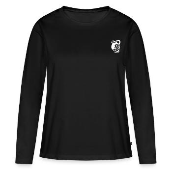 Bembelsche en toile de jute avec ♥ - T-shirt manches longues Premium bio Femme - noir - Devant - Julia (174cm)