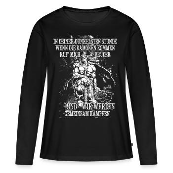Dans votre heure la plus sombre me appeler! (Bright) - T-shirt manches longues Premium bio Femme - noir - Devant - Julia (174cm)