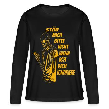 S'il vous plaît ne pas déranger - T-shirt manches longues Premium bio Femme - noir - Devant - Julia (174cm)