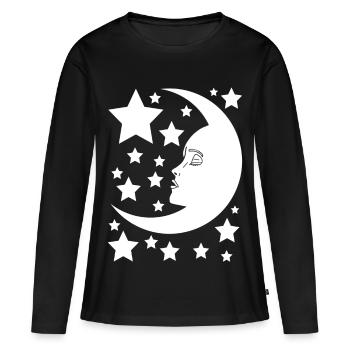 Der weibliche Mond - Frauen Premium Bio Langarmshirt - Schwarz - Vorne - Julia (174cm)