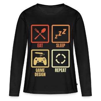 Game Designer Schedule - Women's Premium Organic Long Sleeve Shirt - black - Front - Julia (174cm)