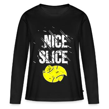 Nice Slice Tennis Shirt Winner Tennisball light - Women's Premium Organic Long Sleeve Shirt - black - Front - Julia (174cm)