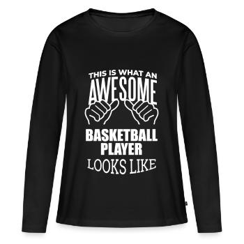 Basketball Basketball Basketball - Frauen Premium Bio Langarmshirt - Schwarz - Vorne - Julia (174cm)