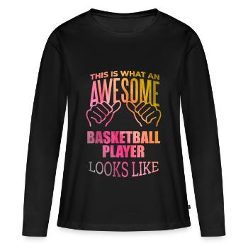 Basketball Basketball Basketball - Frauen Premium Bio Langarmshirt - Schwarz - Vorne - Julia (174cm)