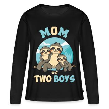 Mama Stolz Auf Ihre Jungs Mama Stolz Auf Ihre Jungs - Frauen Premium Bio Langarmshirt - Schwarz - Vorne - Julia (174cm)
