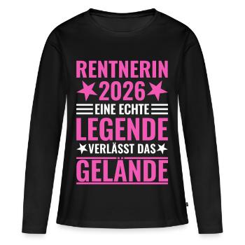 Pensioner 2026 A legend leaves the site - Women's Premium Organic Long Sleeve Shirt - black - Front - Julia (174cm)