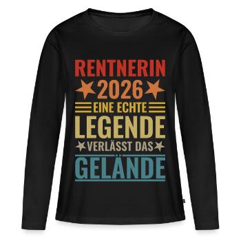 Pensioner 2026: Real legend leaves the site - Women's Premium Organic Long Sleeve Shirt - black - Front - Julia (174cm)