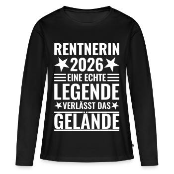 Pensioner 2026: Real legend leaves the site - Women's Premium Organic Long Sleeve Shirt - black - Front - Julia (174cm)