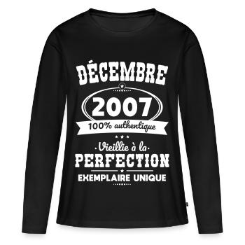 18th Birthday - December 2007 Perfection - Women's Premium Organic Long Sleeve Shirt - black - Front - Julia (174cm)