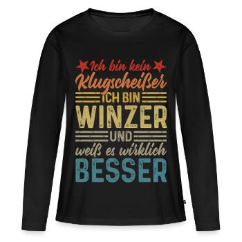 Vigneron - Pas un petit malin - T-shirt manches longues Premium bio Femme - noir - Devant - Julia (174cm)