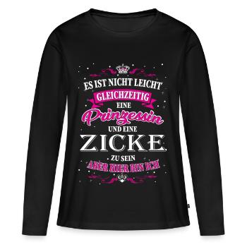 Lustiges Zicken Design - Frauen Premium Bio Langarmshirt - Schwarz - Vorne - Julia (174cm)