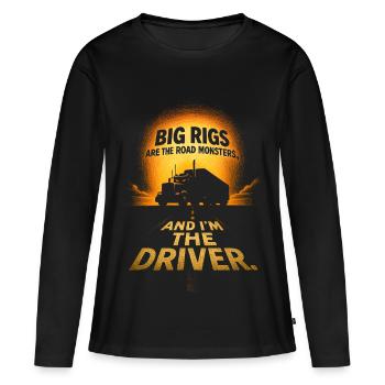 Pilote de Big Rigs Road Monsters - T-shirt manches longues Premium bio Femme - noir - Devant - Julia (174cm)