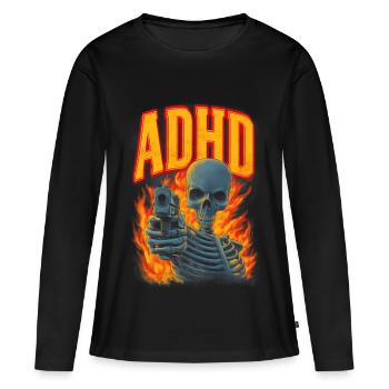 ADHD Skelett - Frauen Premium Bio Langarmshirt - Schwarz - Vorne - Julia (174cm)
