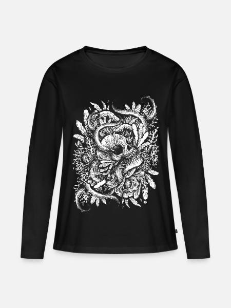 Der Ertrunkene Schädel - Frauen Premium Bio Langarmshirt - Schwarz