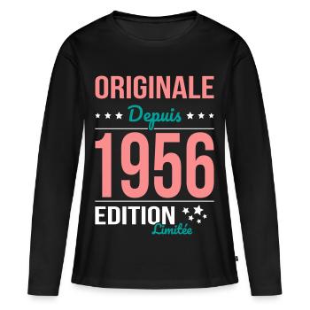 Original since 1956 – 70th anniversary - Women's Premium Organic Long Sleeve Shirt - black - Front - Julia (174cm)