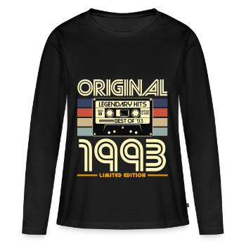 Original 1993 Retro Hits - T-shirt manches longues Premium bio Femme - noir - Devant - Julia (174cm)