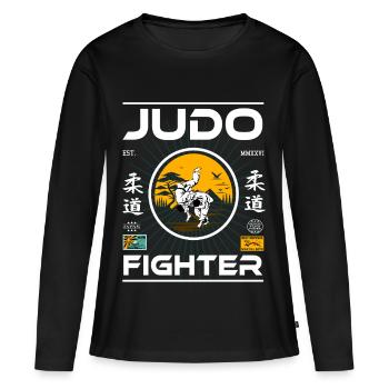 Judo Kanji Design – Cooles Shirt für Judoka - Frauen Premium Bio Langarmshirt - Schwarz - Vorne - Julia (174cm)