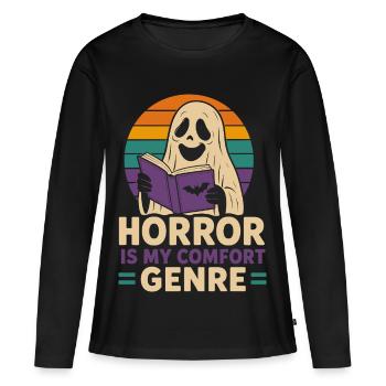 L’horreur est mon esprit de genre réconfortant - T-shirt manches longues Premium bio Femme - noir - Devant - Julia (174cm)