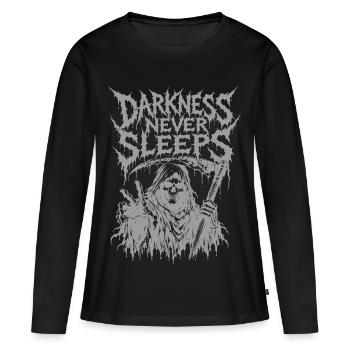 Motif d’horreur gothique du death metal de la Faucheuse - T-shirt manches longues Premium bio Femme - noir - Devant - Julia (174cm)