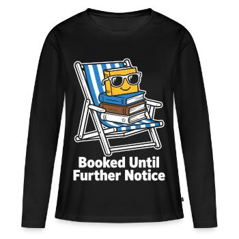 Réservé jusqu’à nouvel ordre rat de bibliothèque - T-shirt manches longues Premium bio Femme - noir - Devant - Julia (174cm)