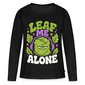 Humour de salade Leaf Me Alone - T-shirt manches longues Premium bio Femme - noir - Devant - Julia (174cm)