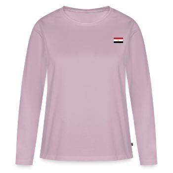 Drapeau de l’Égypte - T-shirt manches longues Premium bio Femme - rose poudré - Devant - Julia (174cm)
