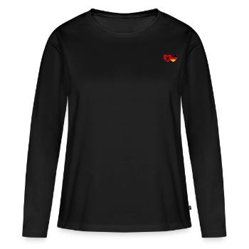 Albanie Allemagne Drapeau Cœur - T-shirt manches longues Premium bio Femme - noir - Devant - Julia (174cm)