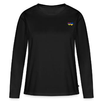 Mauritius Ukraine Flag Heart - Women's Premium Organic Long Sleeve Shirt - black - Front - Julia (174cm)