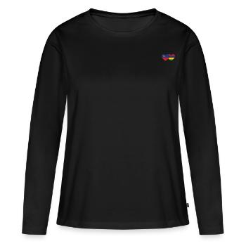 Liechtenstein Mauritius Flag Heart - Women's Premium Organic Long Sleeve Shirt - black - Front - Julia (174cm)