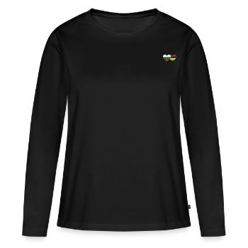 Bulgaria Mauritius Flag Heart - Women's Premium Organic Long Sleeve Shirt - black - Front - Julia (174cm)