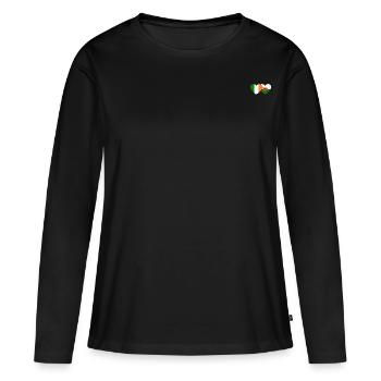 Drapeau de l’Irlande Pays de Galles Coeur - T-shirt manches longues Premium bio Femme - noir - Devant - Julia (174cm)