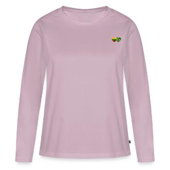 Lithuania Brazil Flag Heart - Women's Premium Organic Long Sleeve Shirt - dusky pink - Front - Julia (174cm)
