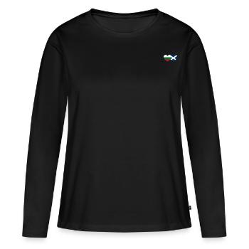 Bulgaria Scotland Flag Heart - Women's Premium Organic Long Sleeve Shirt - black - Front - Julia (174cm)