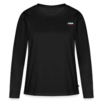 Slovenia Bulgaria Flag Heart - Women's Premium Organic Long Sleeve Shirt - black - Front - Julia (174cm)