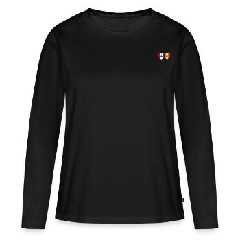 Drapeau du Canada et de la Moldavie - T-shirt manches longues Premium bio Femme - noir - Devant - Julia (174cm)