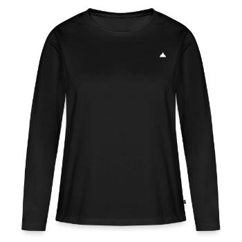 Berge minimalistisch - Frauen Premium Bio Langarmshirt - Schwarz - Vorne - Julia (174cm)