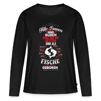 Fische Sternzeichen - Frauen Premium Bio Langarmshirt - Schwarz - Vorne - Julia (174cm)