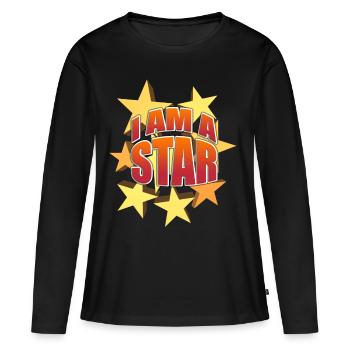 Je suis une star - T-shirt manches longues Premium bio Femme - noir - Devant - Julia (174cm)