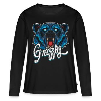 Grizzly Modern - T-shirt manches longues Premium bio Femme - noir - Devant - Julia (174cm)