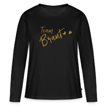 Bride - JGA Team Bride - Gold Series - Women's Premium Organic Long Sleeve Shirt - black - Front - Julia (174cm)