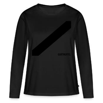Muffle ceinture - cadeaux pour les personnes sans ceinture - T-shirt manches longues Premium bio Femme - noir - Devant - Julia (174cm)