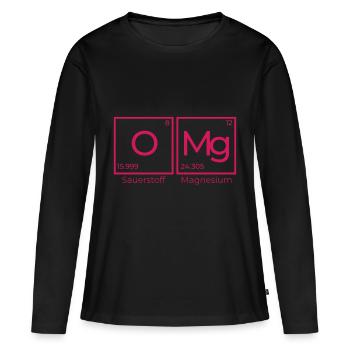 OMg - oxygène magnésium - T-shirt manches longues Premium bio Femme - noir - Devant - Julia (174cm)