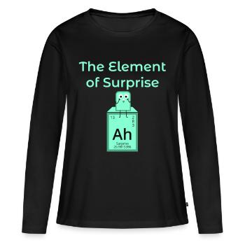 Element Surprise Ah Surprise saying icon - Women's Premium Organic Long Sleeve Shirt - black - Front - Julia (174cm)