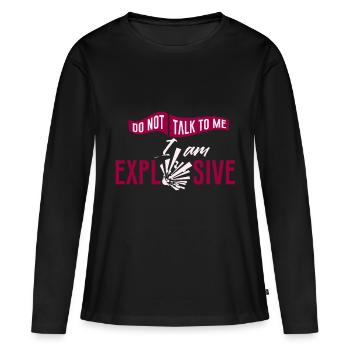 Chemie Danger Atom Nuklear Explosiv Gefahrensymbol - Frauen Premium Bio Langarmshirt - Schwarz - Vorne - Julia (174cm)
