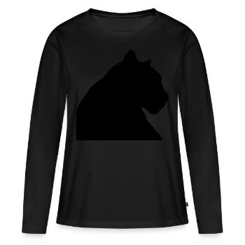 panthère - T-shirt manches longues Premium bio Femme - noir - Devant - Julia (174cm)