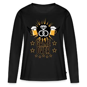 149 Game Over JGA Diamantring Bier - Frauen Premium Bio Langarmshirt - Schwarz - Vorne - Julia (174cm)