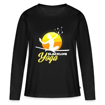 slackline - T-shirt manches longues Premium bio Femme - noir - Devant - Julia (174cm)