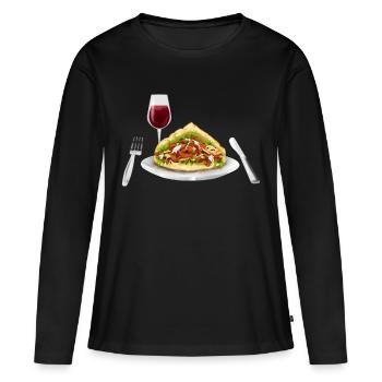 Délicieux Döner Kebab - J’aime Il Pour Dönieren - T-shirt manches longues Premium bio Femme - noir - Devant - Julia (174cm)