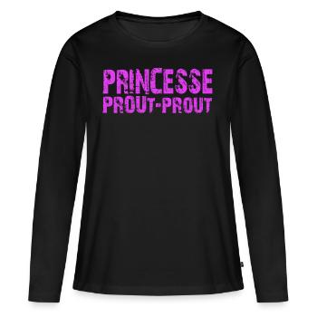 PRINCESS - Frauen Premium Bio Langarmshirt - Schwarz - Vorne - Julia (174cm)